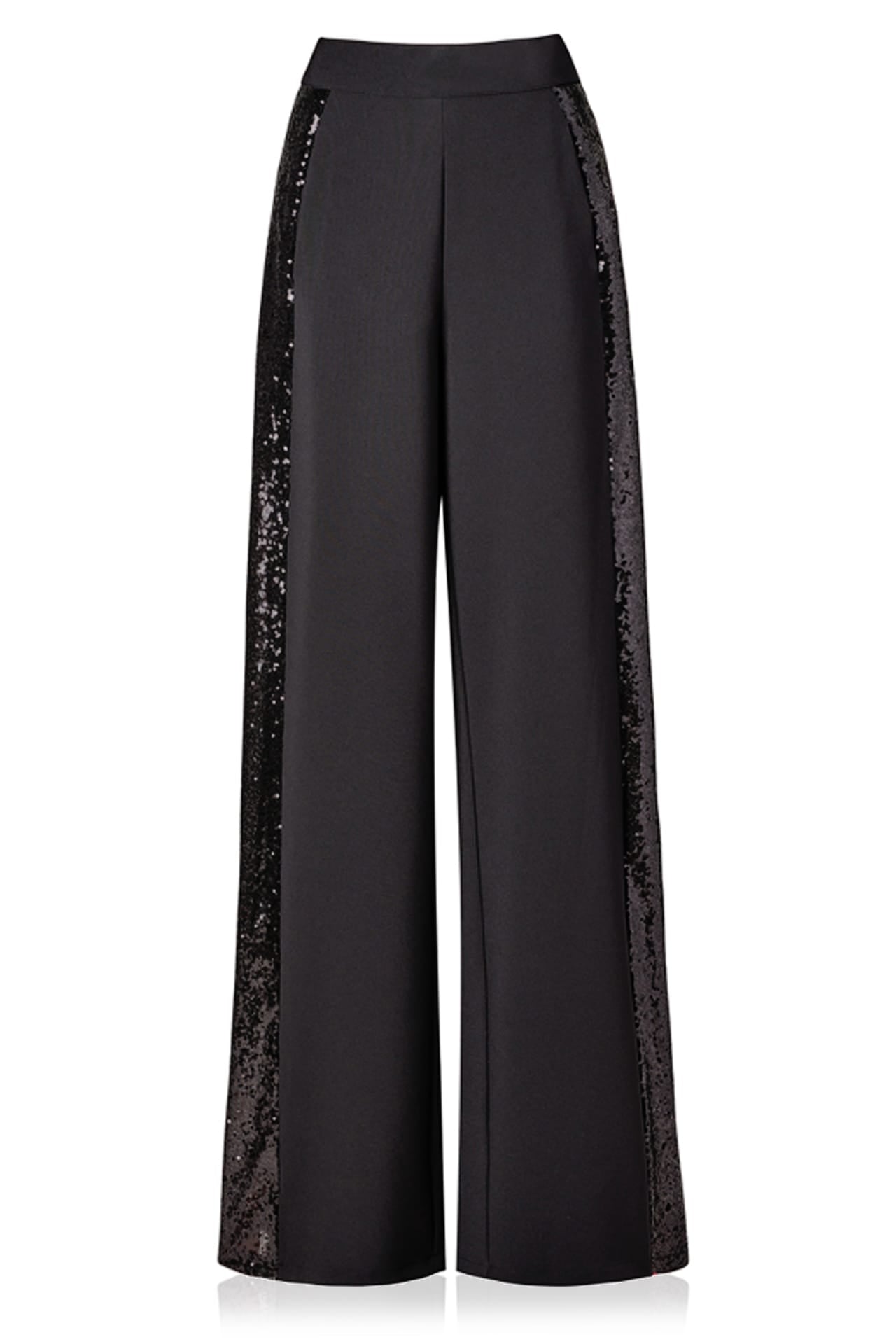 black-sequin-trouser-suit-Kyle-X-Shahida-sequin-long-sleeve-body-suit-sequence-suit-for-women-sequin-black-suit