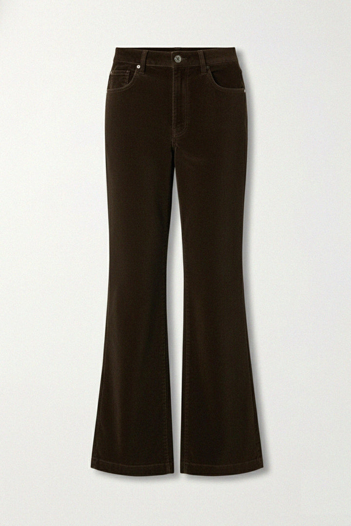 casual brown flared trousers for women, shahida-kyle-richards,