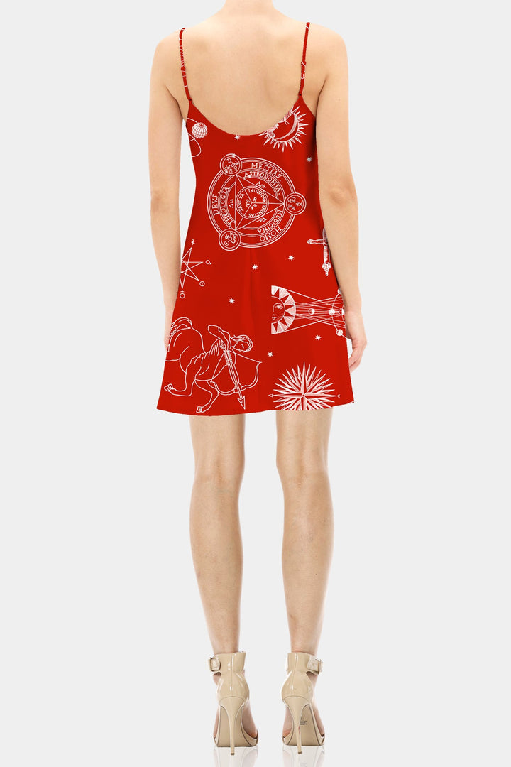 cammie mini dress Satin Cami flexible fit Hips Red Short Dresses | Mini