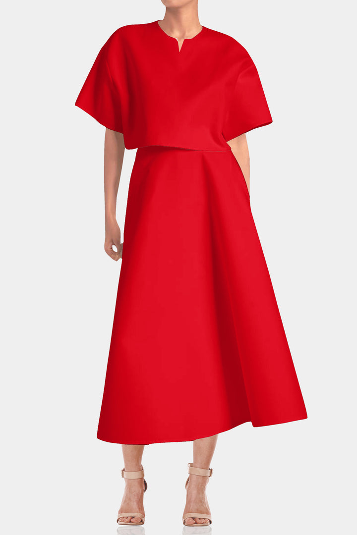 Designer Red Tops | Cape Top Blouse | Kyle X Shahida M Designer Red Tops | Cape Top Blouse | Kyle X Shahida M