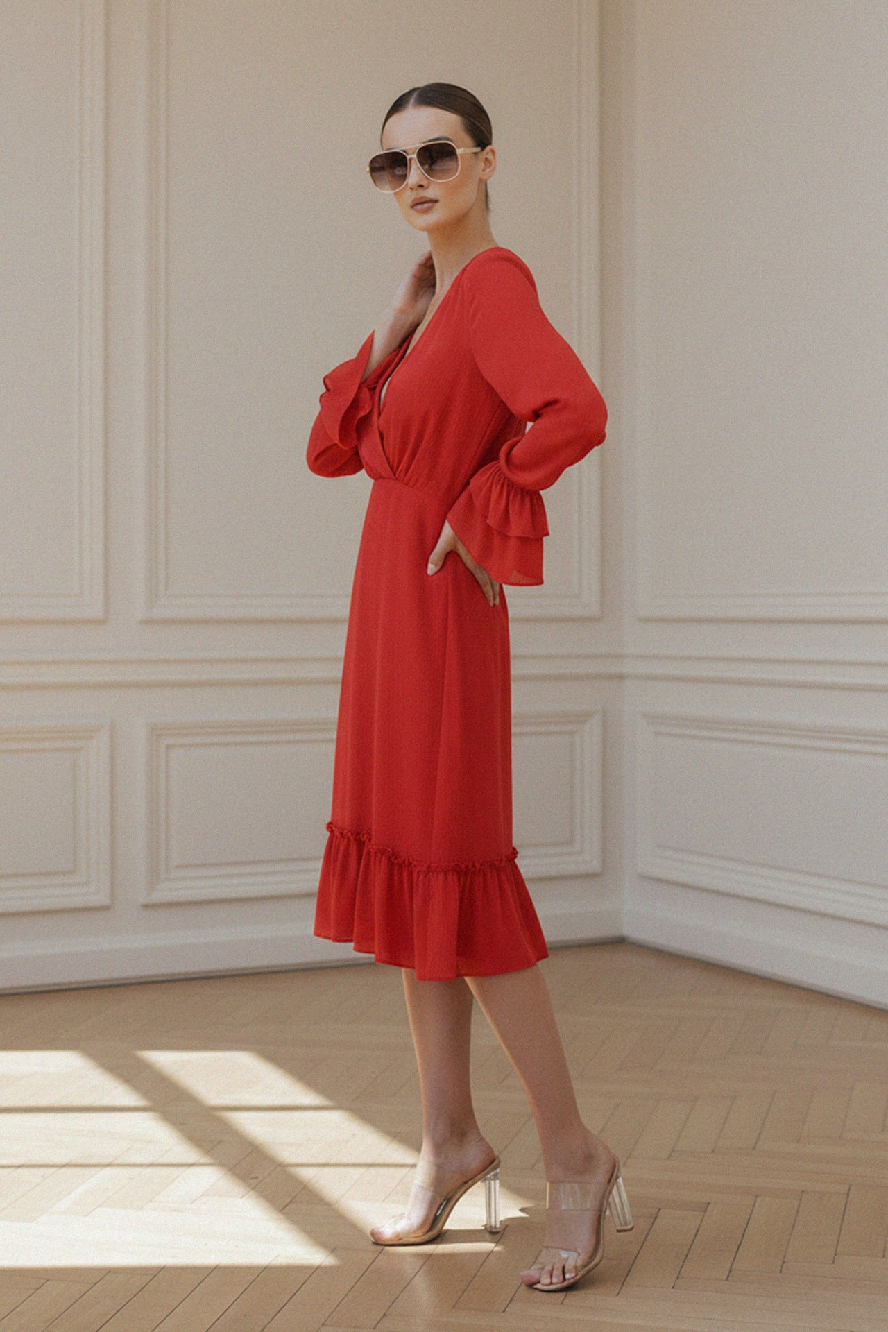 Short Dresses[V Neck Dress] & Red Dresses for Women - Shahida Parides S