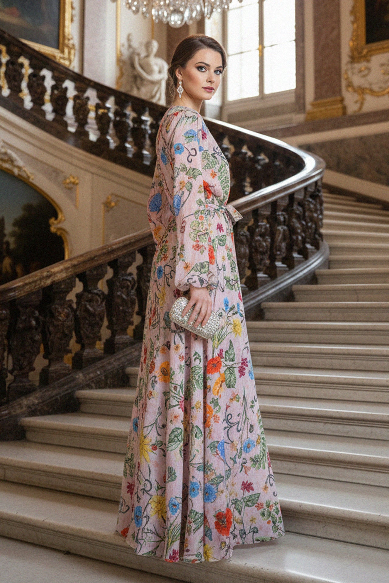 duster dress design ARATTA MEADOWS OF FLOWERS EMBROIDERED DUSTER