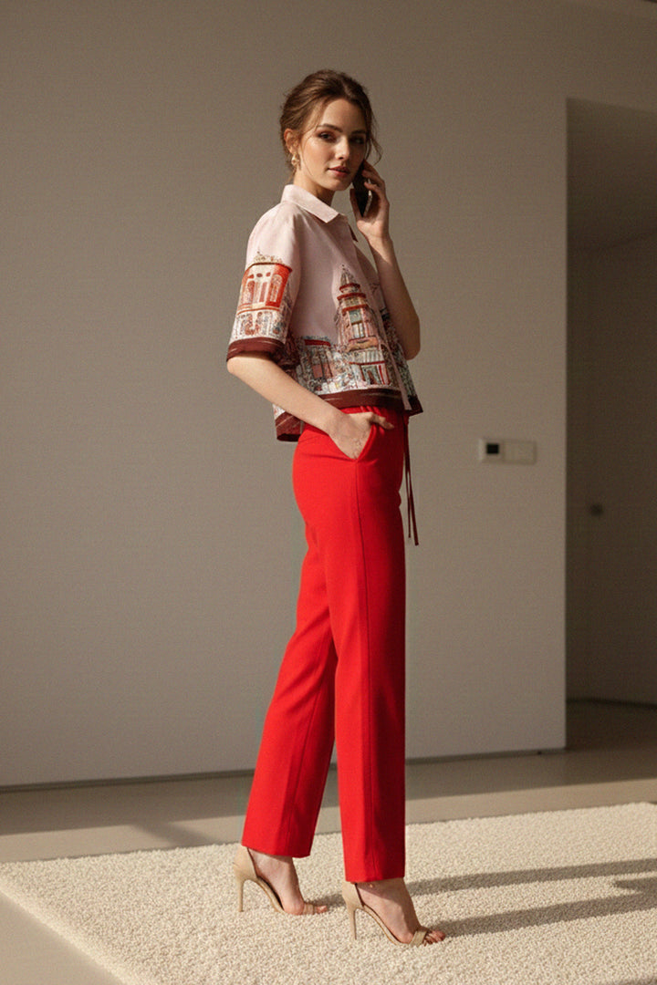 elegant evening top, versatile casual top, fashionable daily wear, Kyle-X-Shahida-Rodeo-Drive-Print