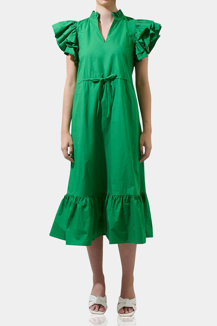Designer Midi Emerald green Dress | Tiered Midi Dress | Kyle X Shahida Kyle x Shahida Designer Midi Emerald green Dress | Tiered Midi Dress | Kyle X Shahida Kyle x Shahida