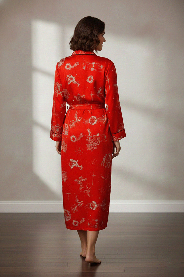 tylish robe, bold red, evening wear, fashion gown, shahida kyle richards, modern luxury