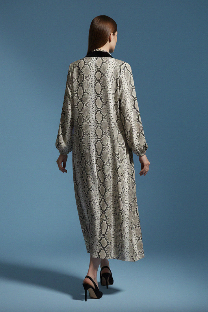 designer robe, silk kimono, womens luxury, event outfit, modern wrap, fashion layer, long kimono