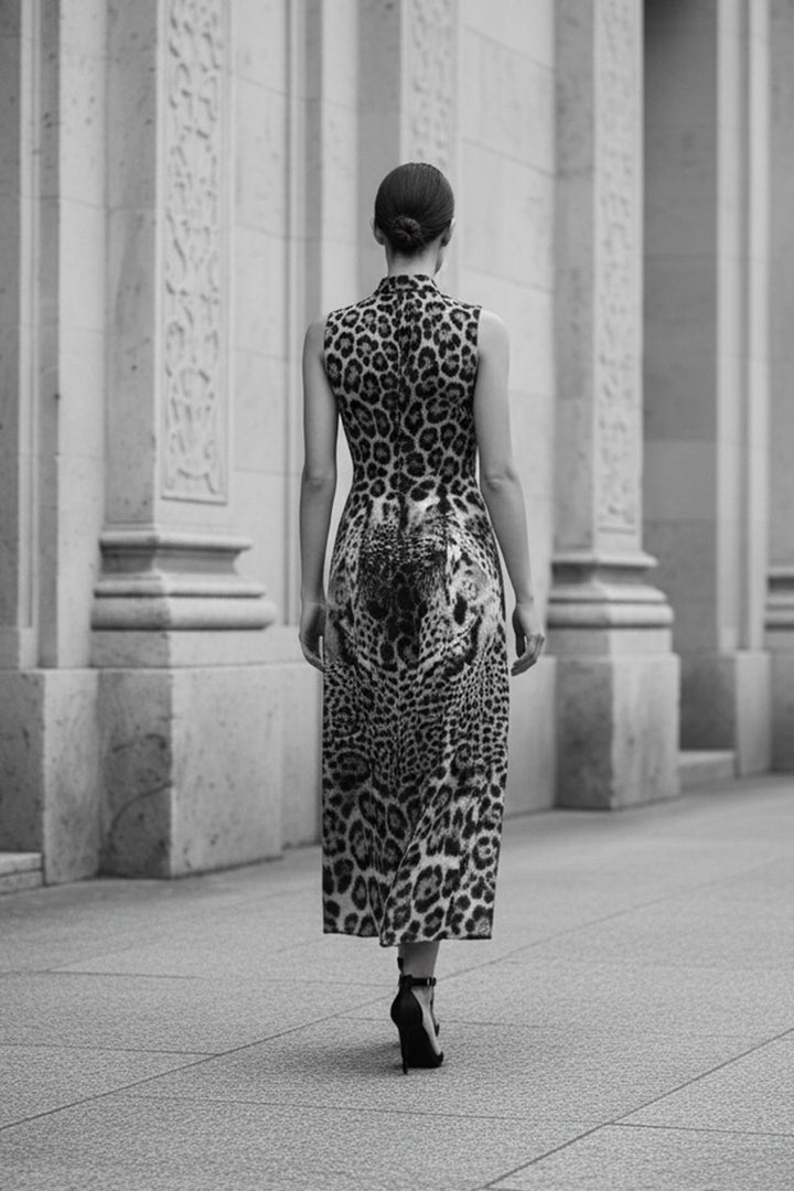 chic collared animal print dress for formal events, shahida-kyle-richards,