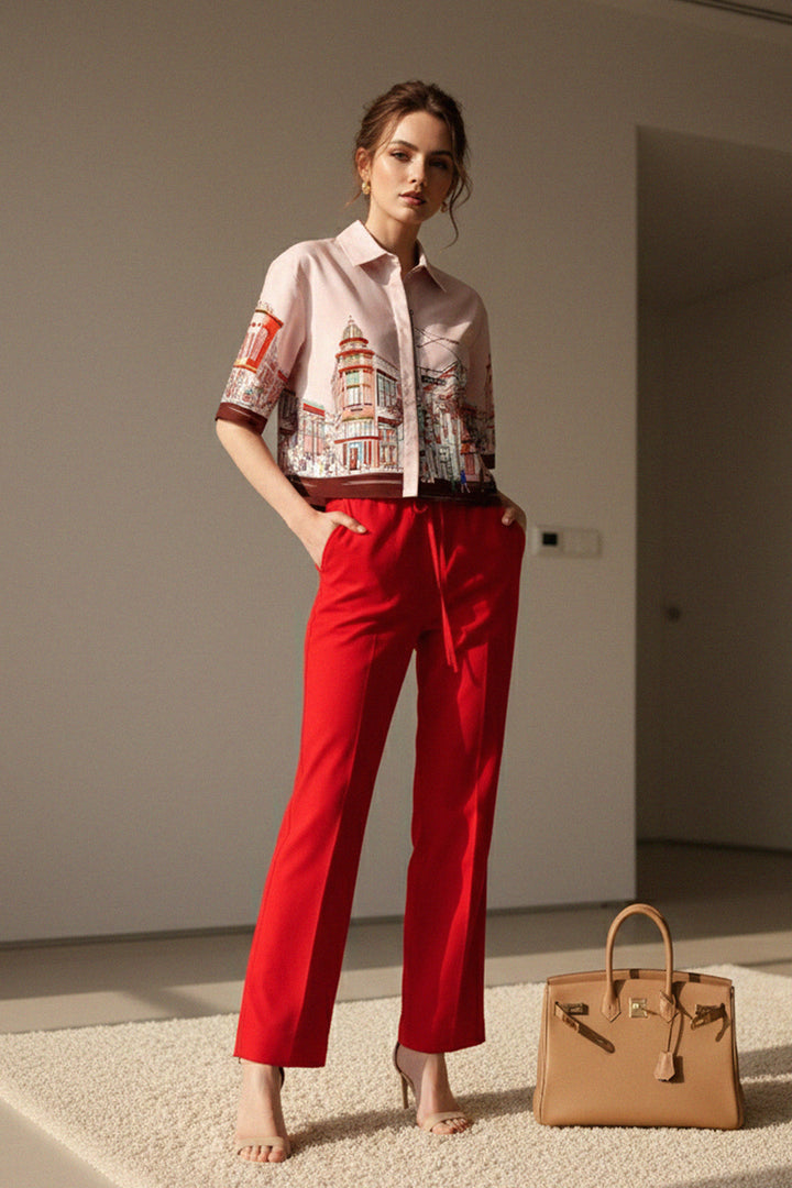 versatile fashion blouse, stylish daily wear, modern elegant top, Kyle-X-Shahida-Rodeo-Drive-Print