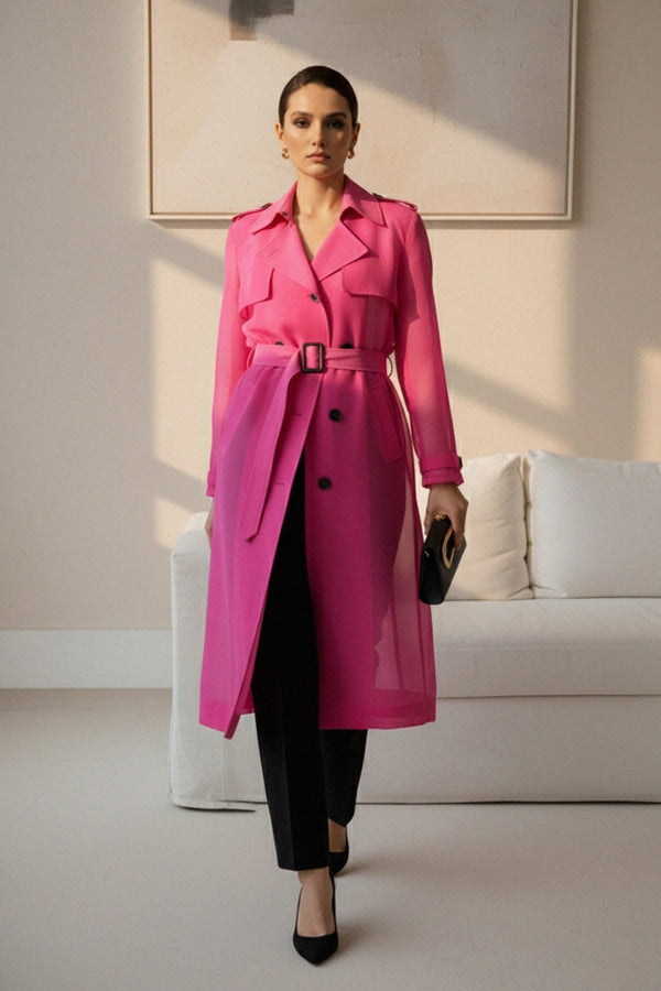 lightweight fall coat for layering,
how to style a maxi trench coat,
long tailored coat with waist belt,
Shahida Parides,