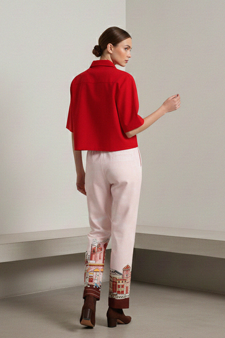 fashion dress pants, straight leg trousers, women chic pants, kyle-x-shahida print, rodeo drive fashion