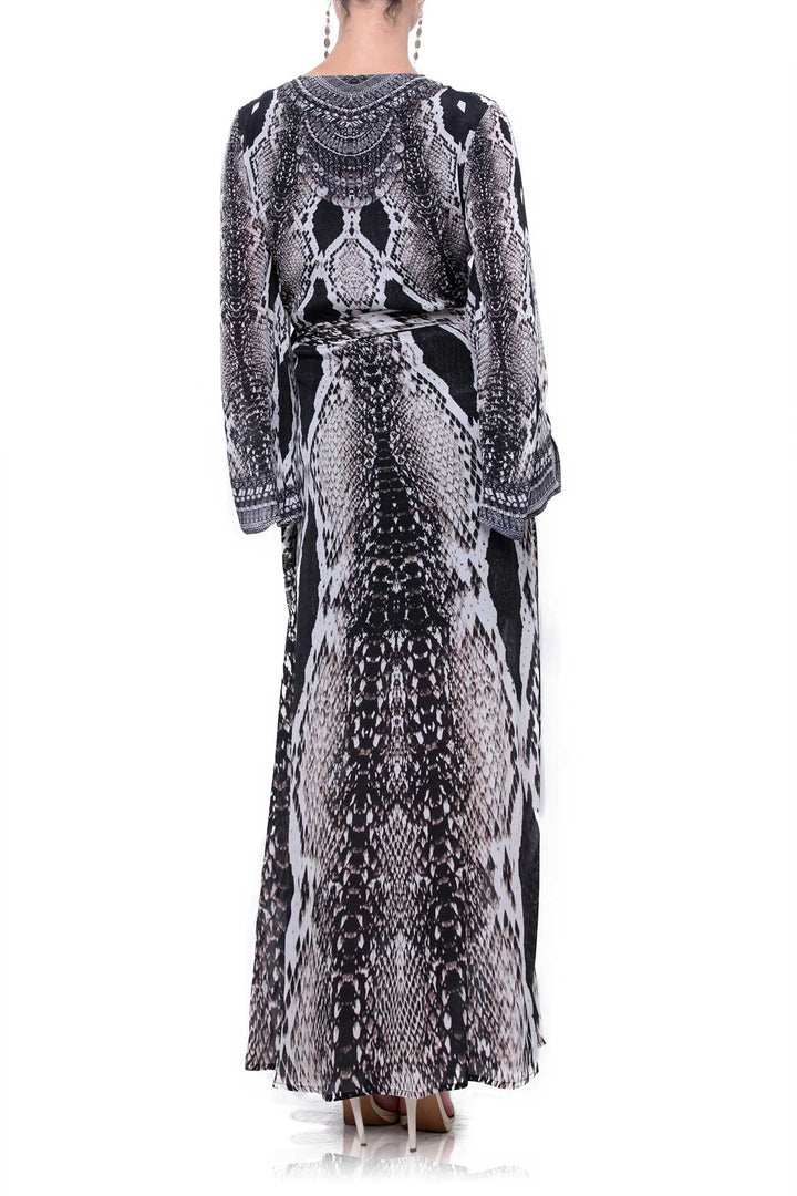 Designer Snake Print Dress | Long Sleeve Dress Wrap | Shahida Parides M Designer Snake Print Dress | Long Sleeve Dress Wrap | Shahida Parides M