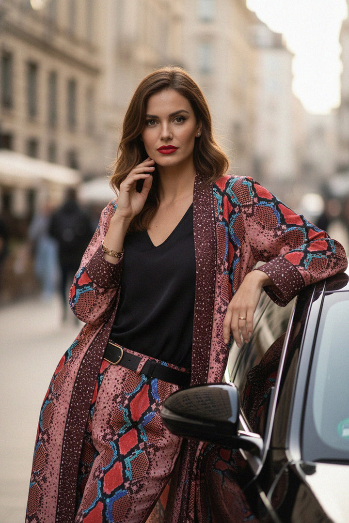 full length robe, blood stone dress, shahida parides, designer silk robe, cupro fabric robe, kyle x shahida