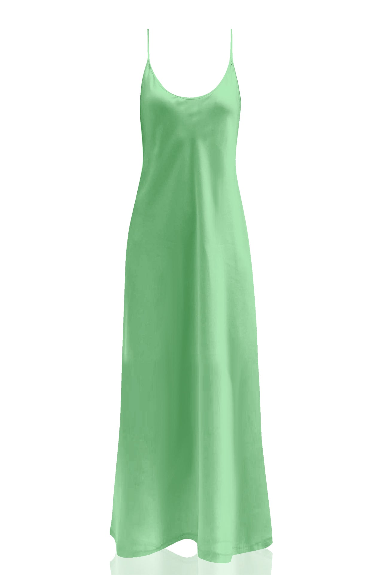 green camisole dress Zara Satin Slip Dress Women's XS Green Sleeveless Camisole Draped Midi Party