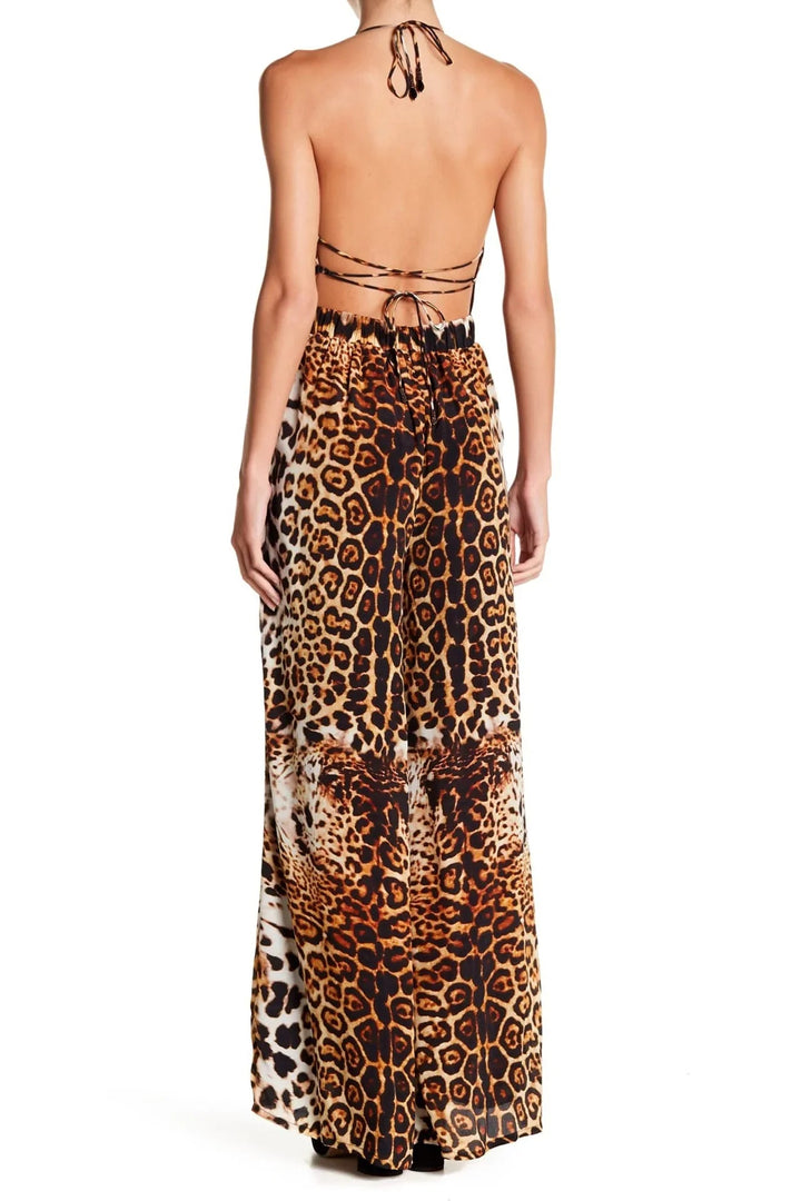 "backless halter jumpsuit" "printed women jumpsuit" "Shahida Parides" "leopard jumpsuit womens"