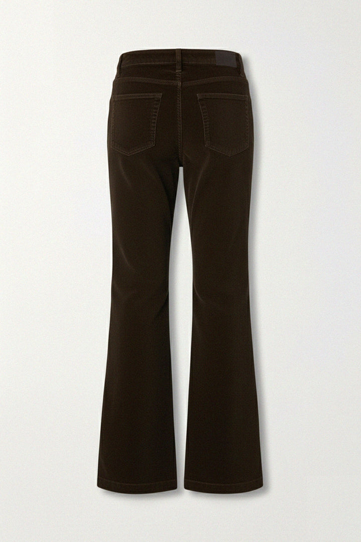 brown wide flared corduroy trousers, shahida-kyle-richards,