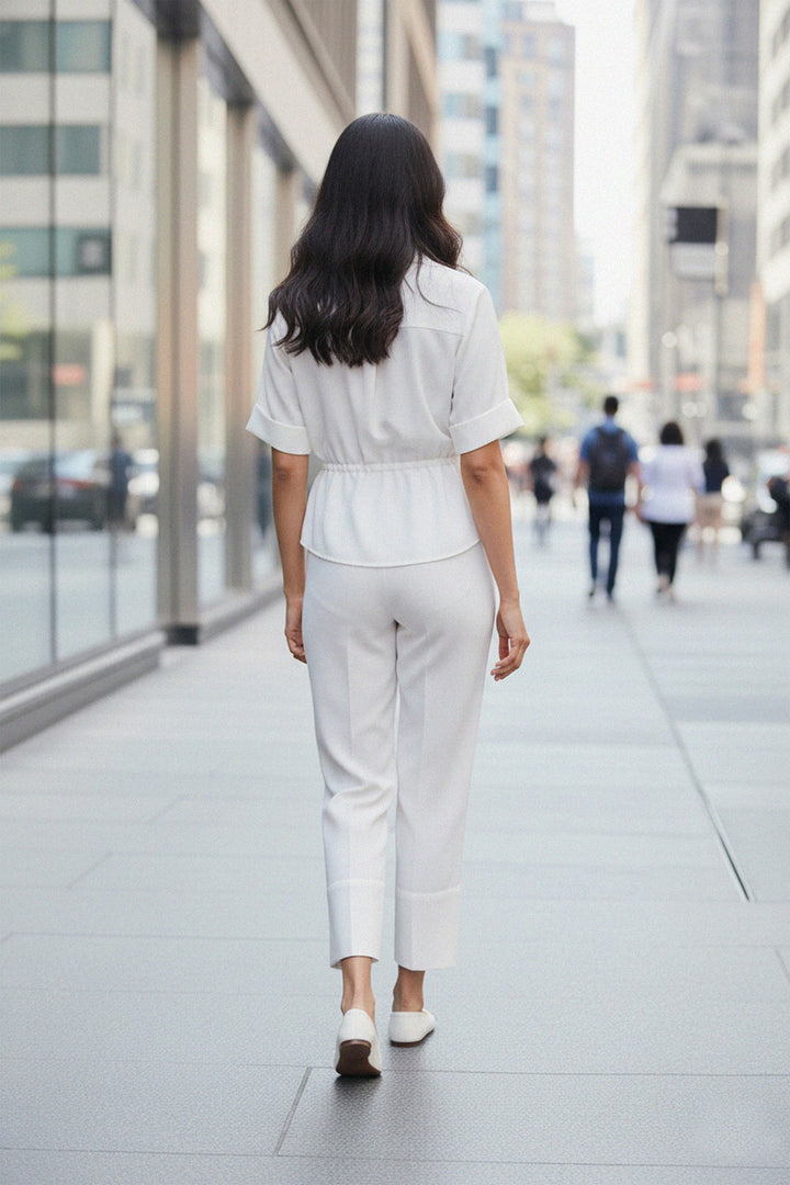 N ea Pari,
tailored high rise pants,
stylish high rise pants,
sleek silhouette pants,