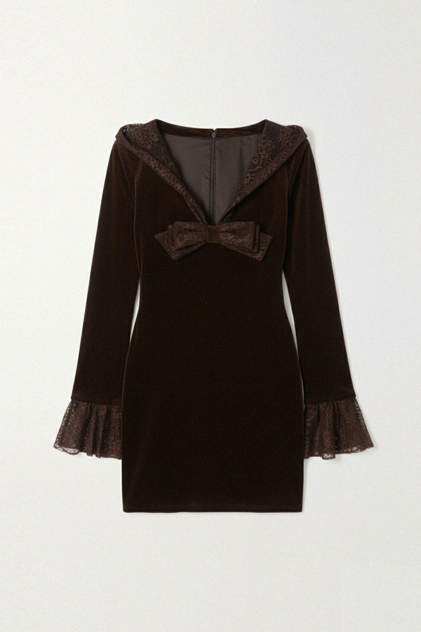 romantic brown party dress with bow detail, shahida-kyle-richards,