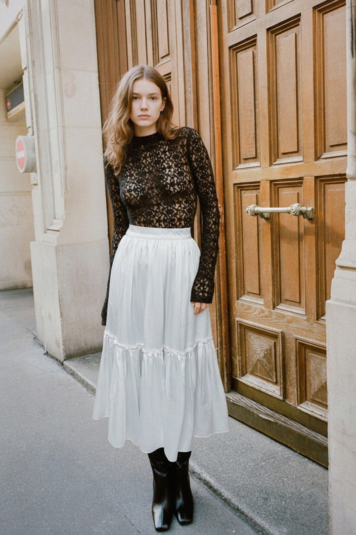 high-waisted tiered midi skirt,
casual tiered midi skirt,
elegant tiered midi skirt,
N ea Pari,