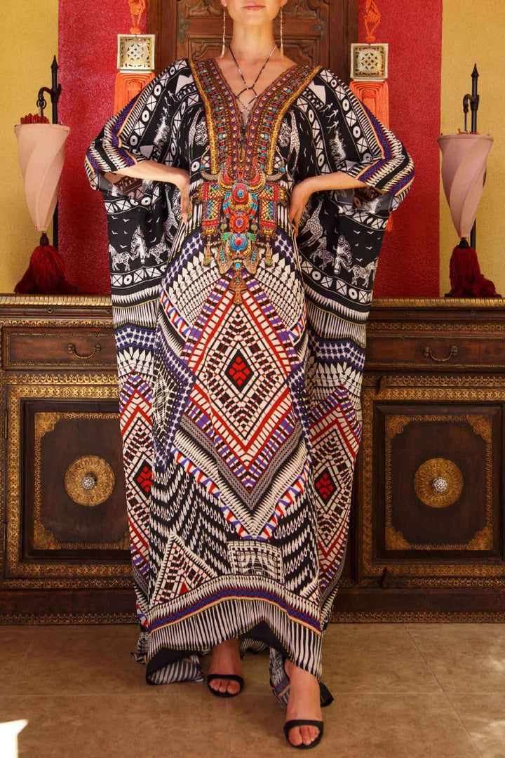 plus size vacation clothes, resort wear dresses, Shahida Parides, kaftan for party,
