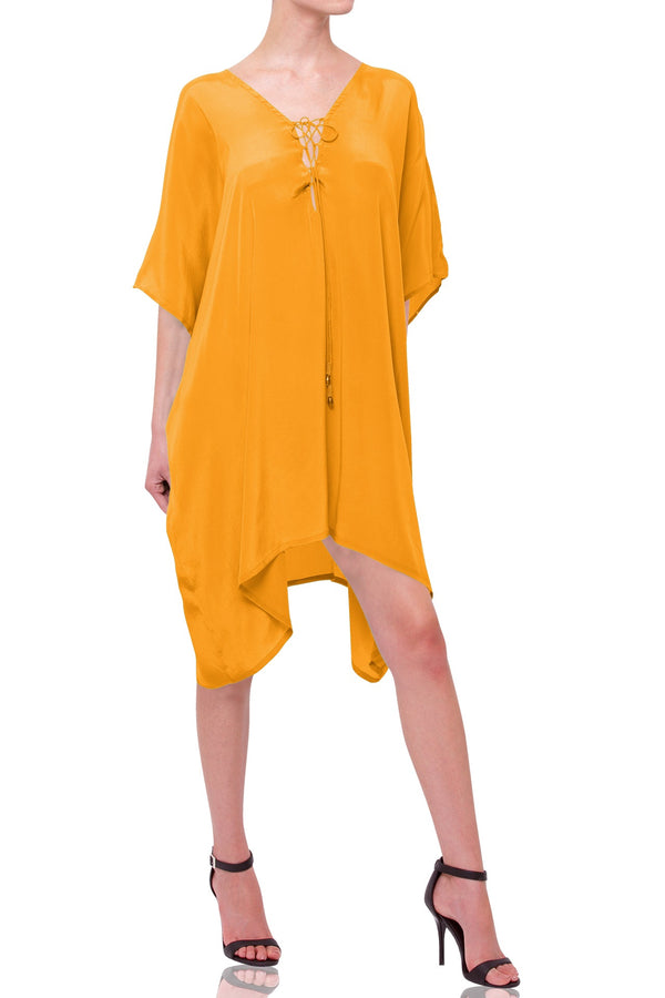Leo Orange Kaftan Dress Short