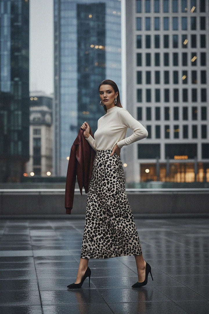 knee skirt length, knee length skorts plus size, panther print, Shahida Parides,