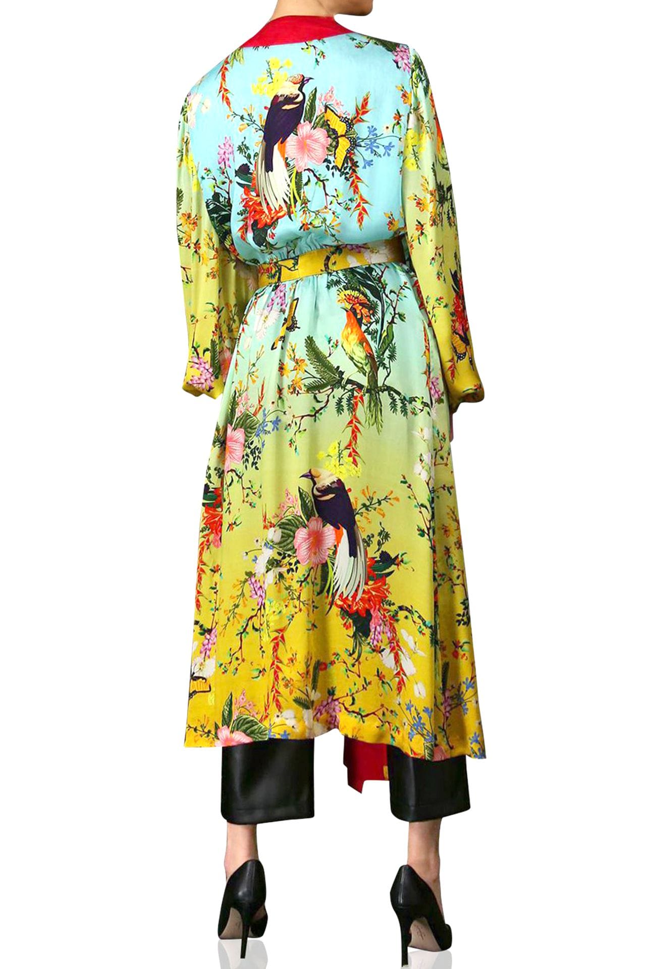  "Kyle X Shahida" "beautiful kimono" "yellow silk robe" "designer kimono" "robe dress silk"