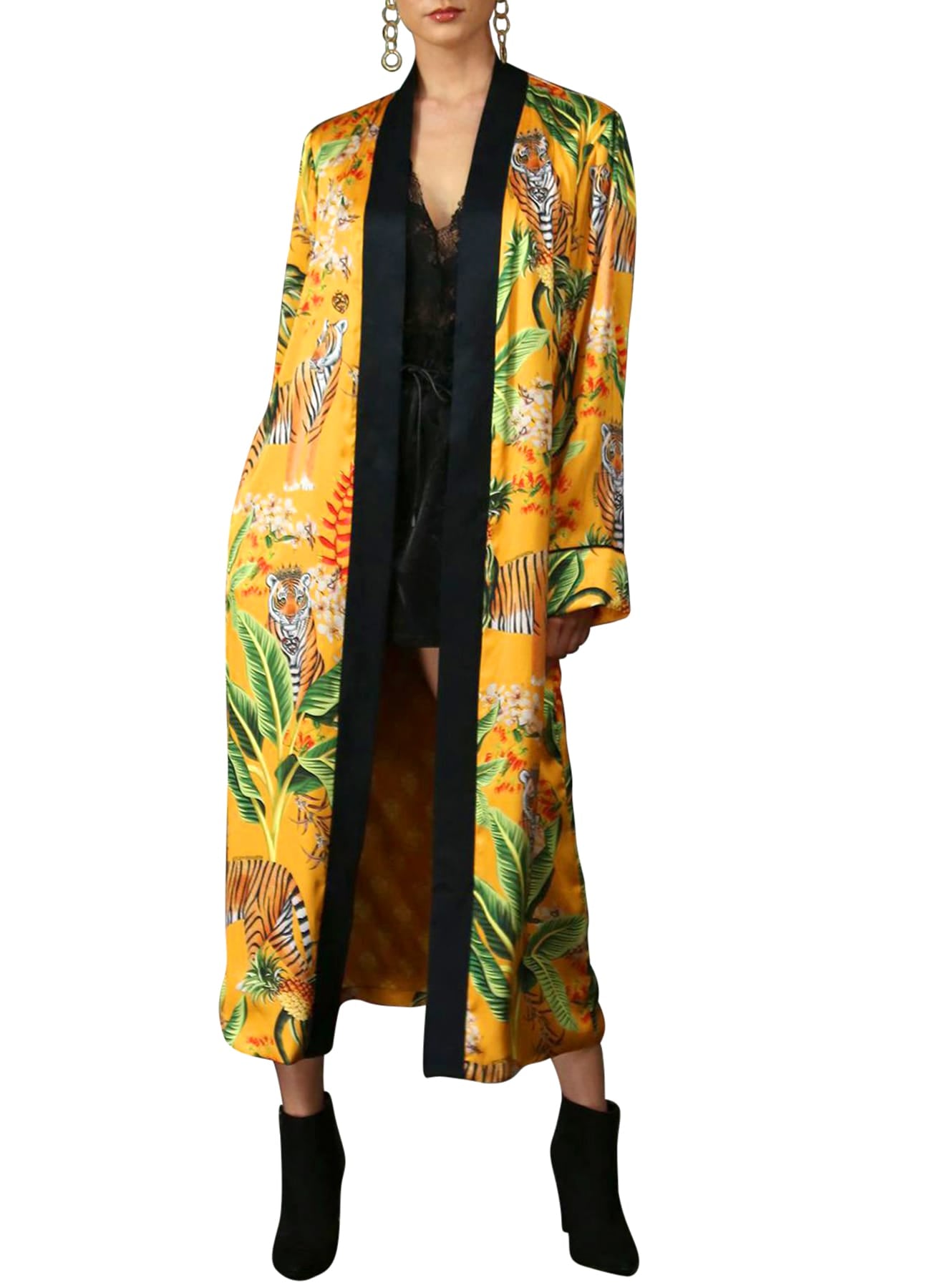 "long silk kimono" "silk kimono womens" "Kyle X Shahida" "long kimono robe womens"  "womens long kimono robe" 