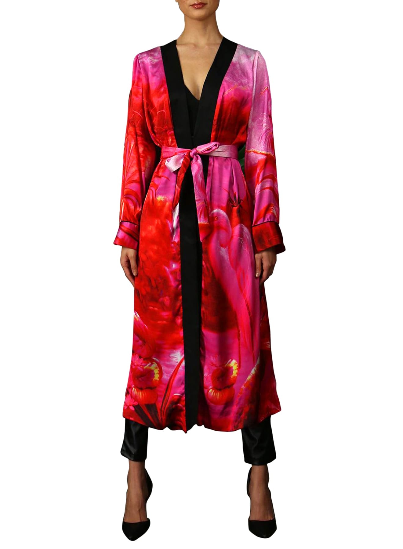 "silk robe blue" "kimono print" "womens long kimono robe," "Kyle X Shahida" "long silk kimono"