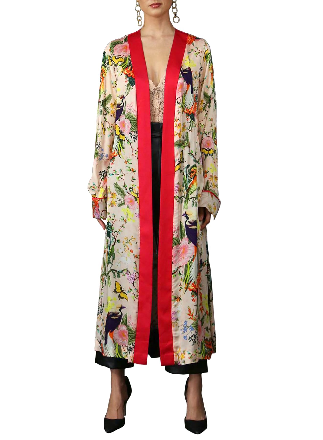 "long silk robe" "Kyle X Shahida" "womens kimono robes" "sexy silk robe" "hot pink silk robe"