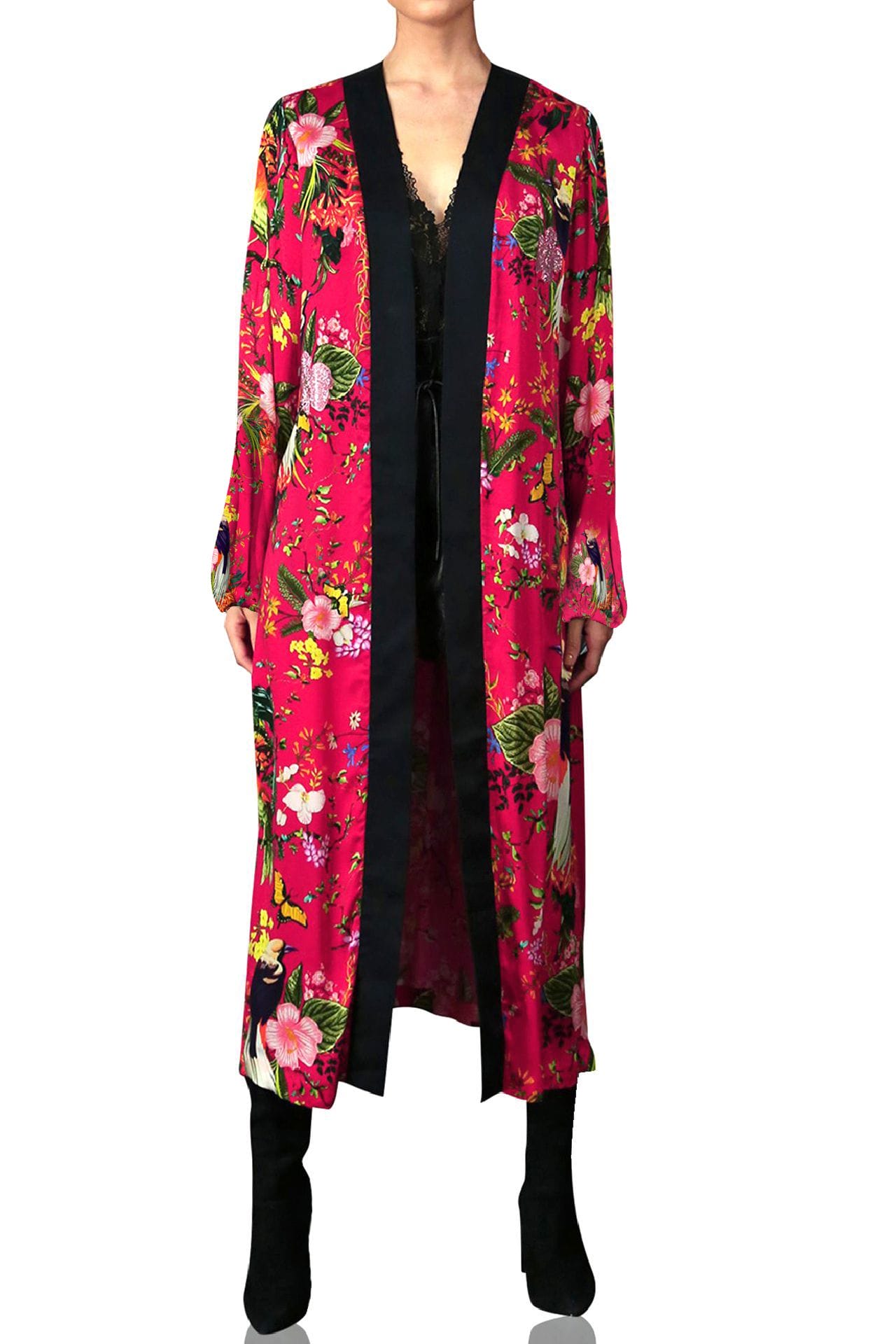 "Kyle X Shahida" "long silk kimono" "womens long kimono"  "kimono silk robe women's" "long kimono robe womens" 