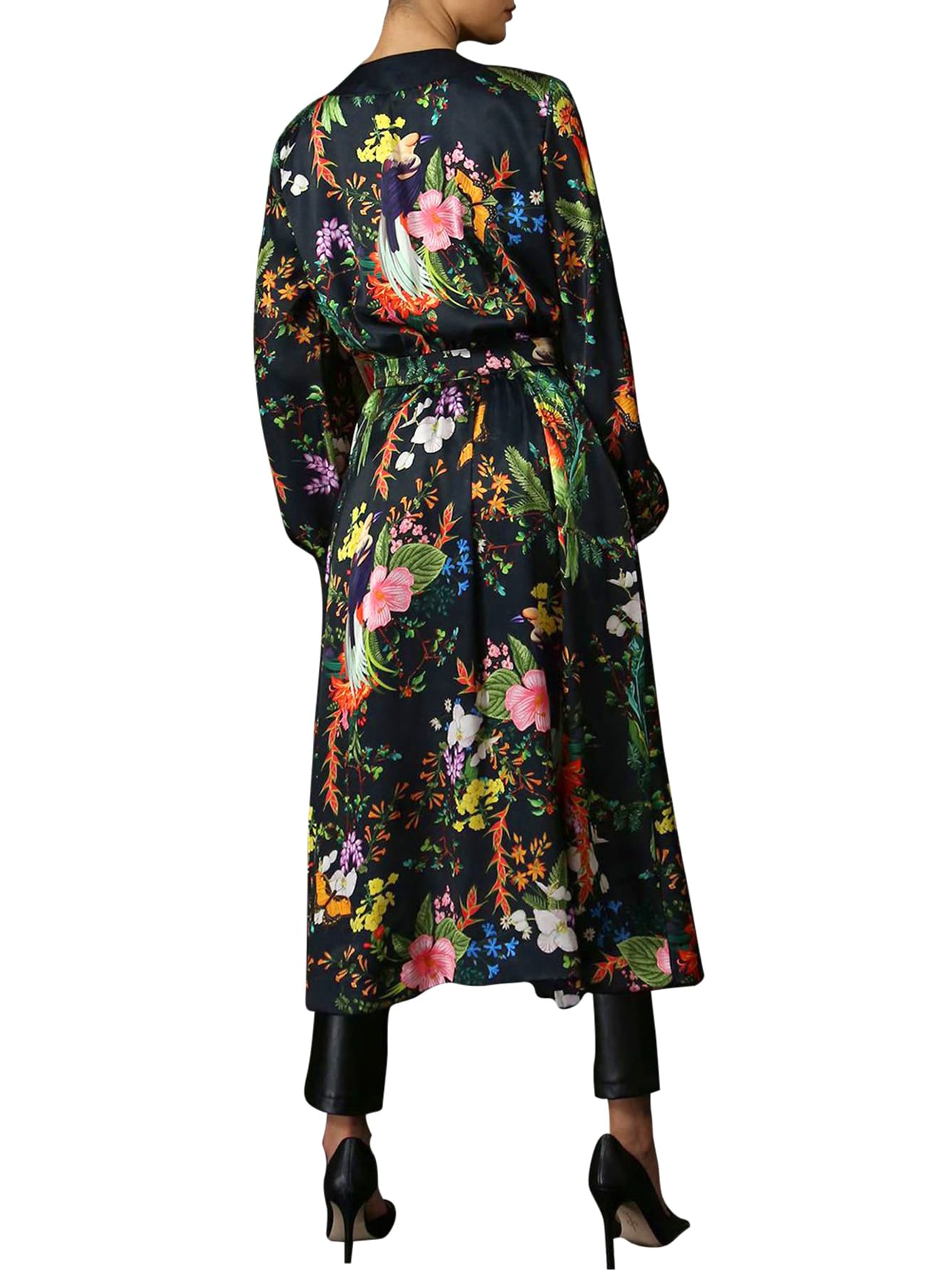 "Kyle X Shahida" "kimono silk robe women's" "printed silk robe" "beautiful kimono" "black silk robe"