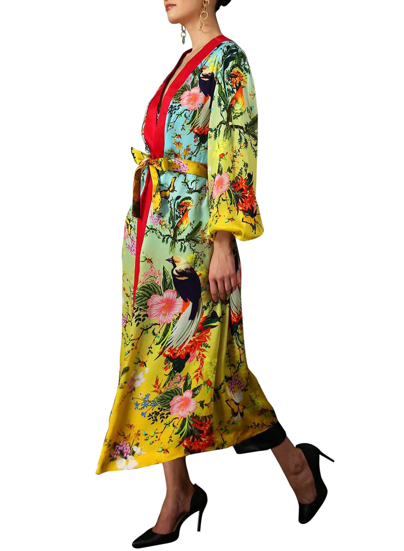 "womens kimono robes" "sexy silk robe" "silk kimono for women" "Kyle X Shahida" "silk green robe" "yellow silk kimono"