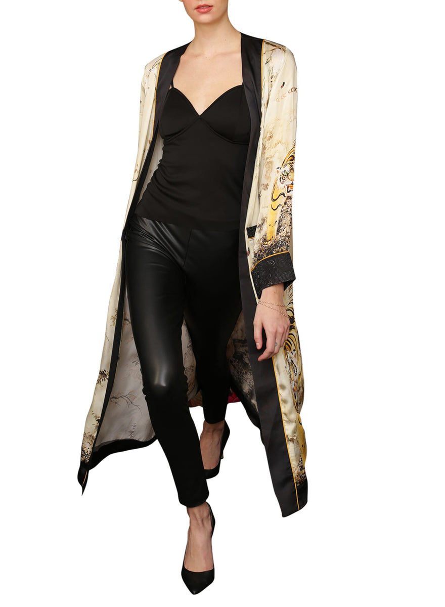 Designer Silk Kimono Robe | Womens Animal Print Robe | Kyle X Shahida ...