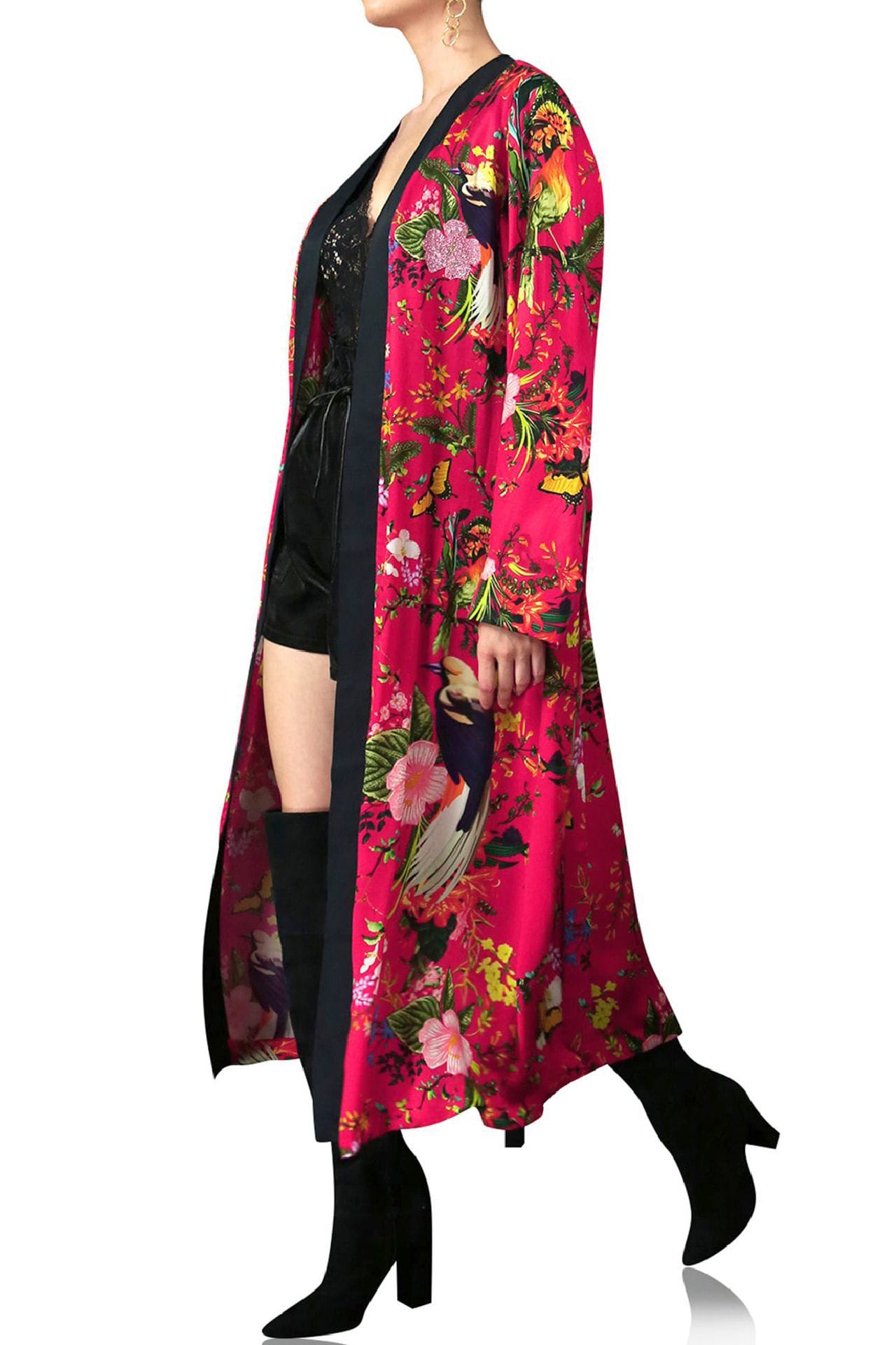 "washable silk robe" "Kyle X Shahida" "long kimono robe womens" "silk kimono womens" "long silk kimono"