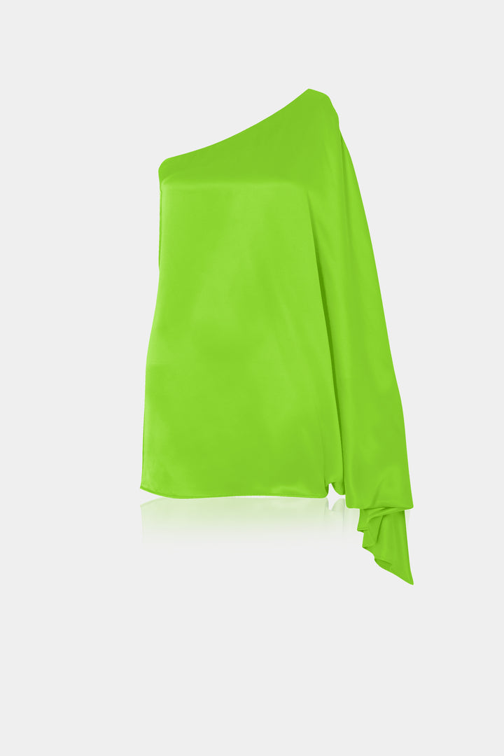 green lime dresses Designer Lime Neon Green Dress | One Shoulder Clothes