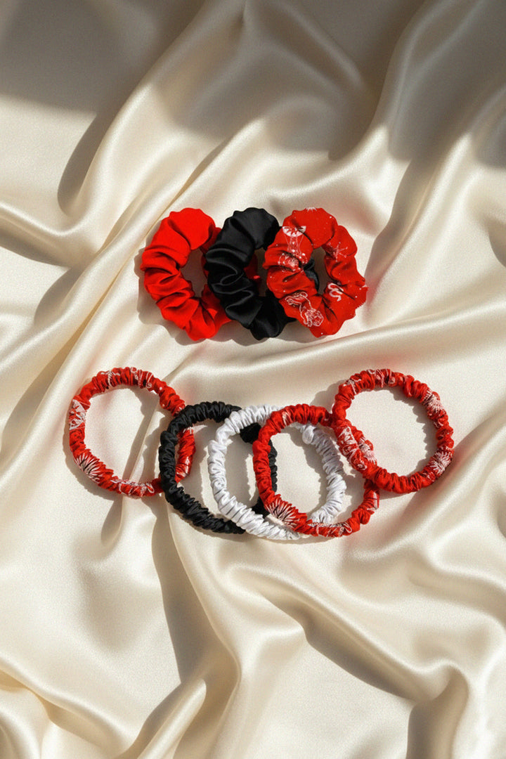 premium accessory box, stylish hair ties, women gift idea, holiday beauty kit, printed scrunchies, shahida kyle richards