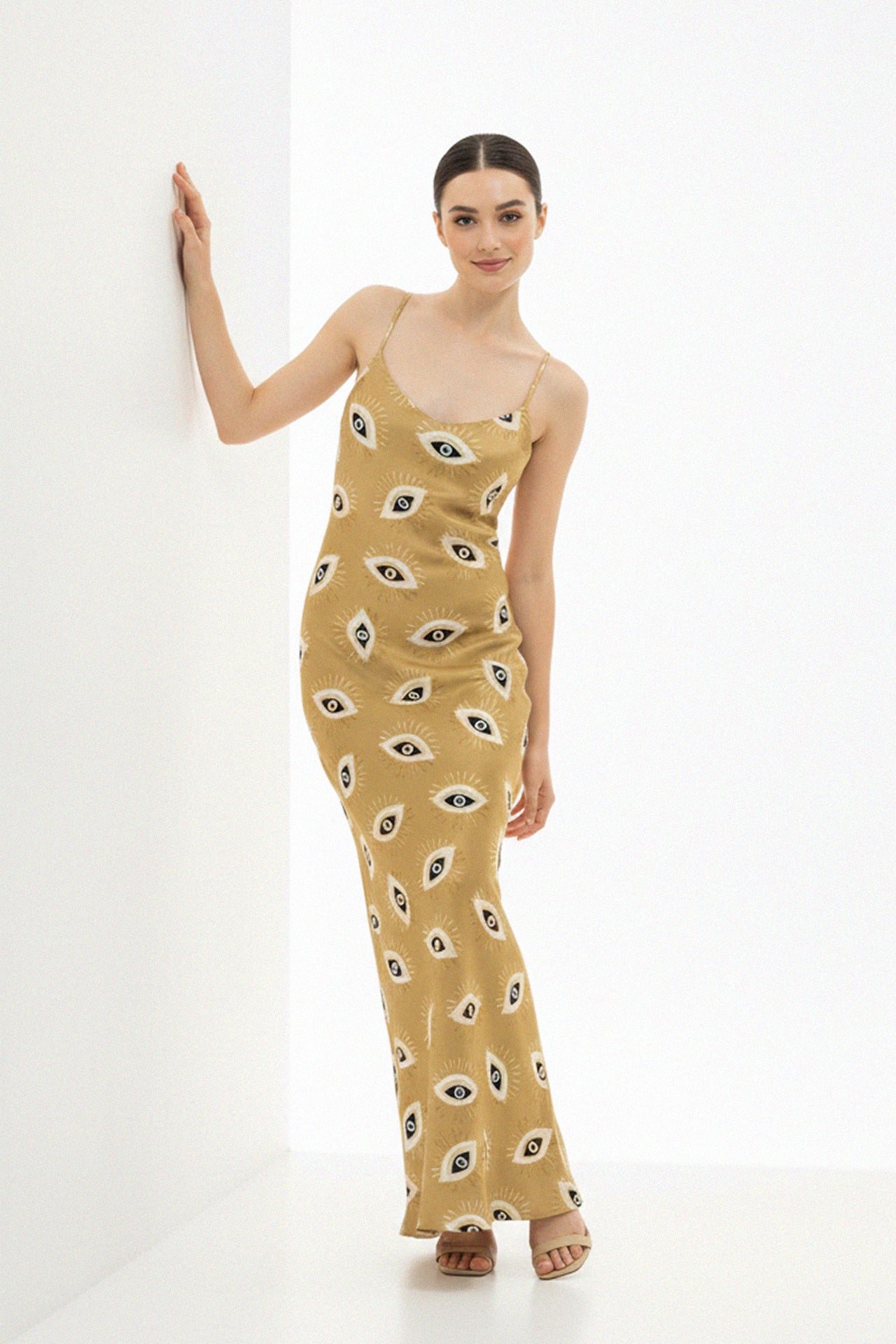 long camisole dress Cami silk satin maxi dress in white - Nili Lotan
