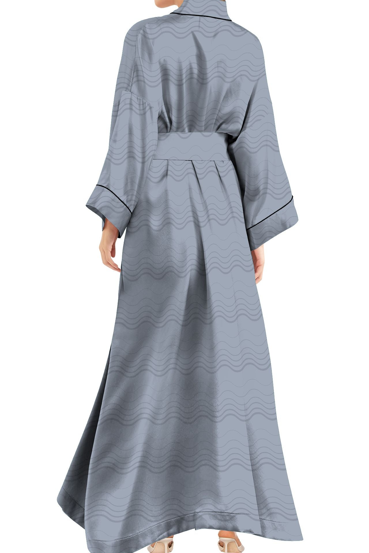 "womens gray robe" "Kyle X Shahida" "silk robes and kimonos" "luxury kimono"