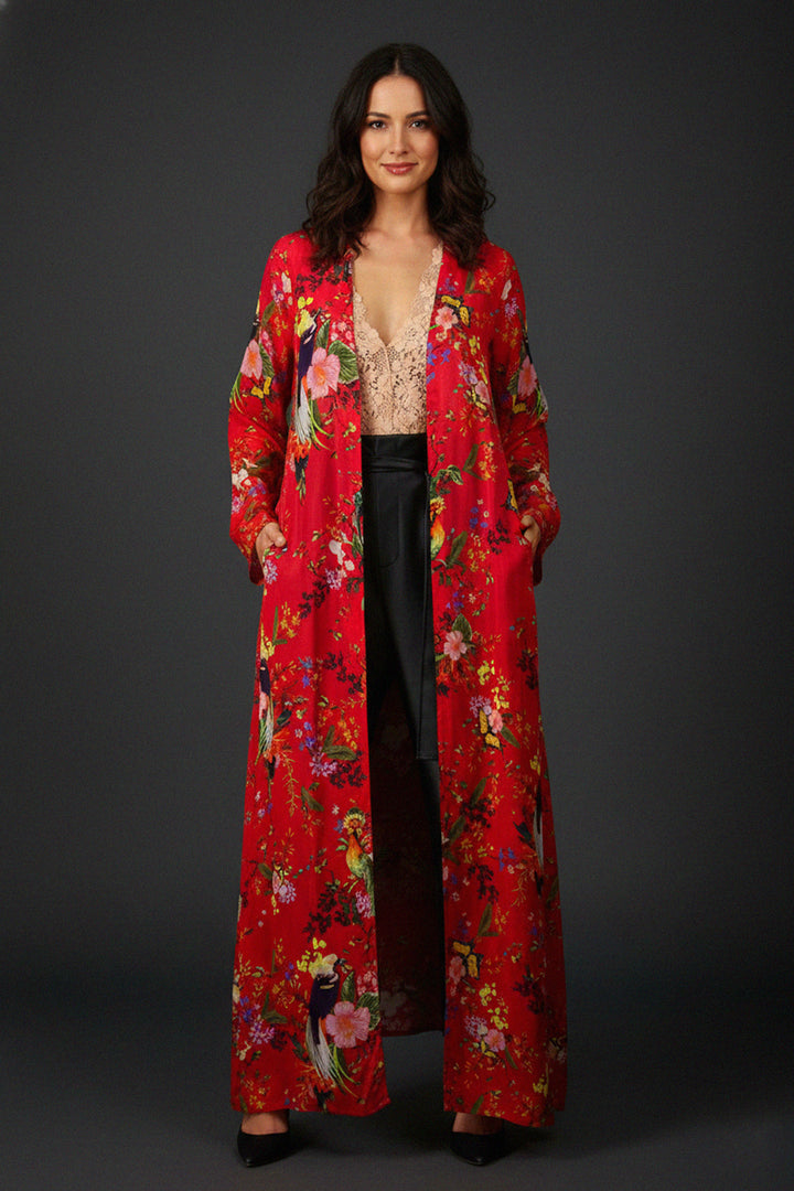 couture duster, elegant wrap, floral kimono, chic lounge, luxury robe, designer fashion, shahida-kyle-richards