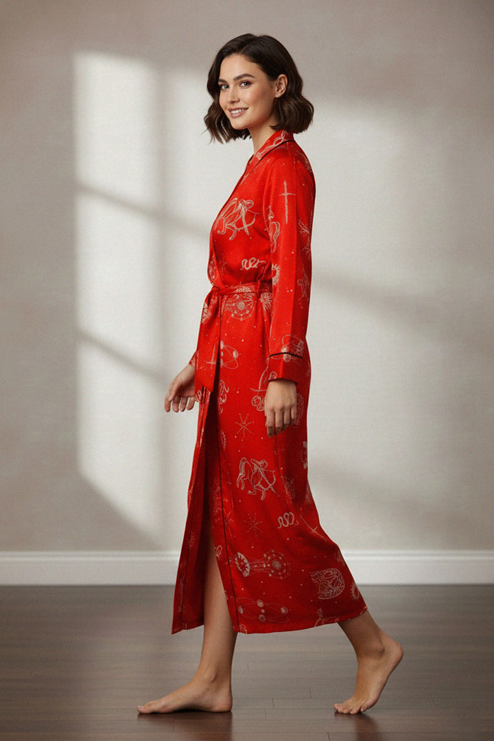 elegant style, women’s fashion, stylish robe, chic red, evening gown, bold fashion, shahida kyle richards