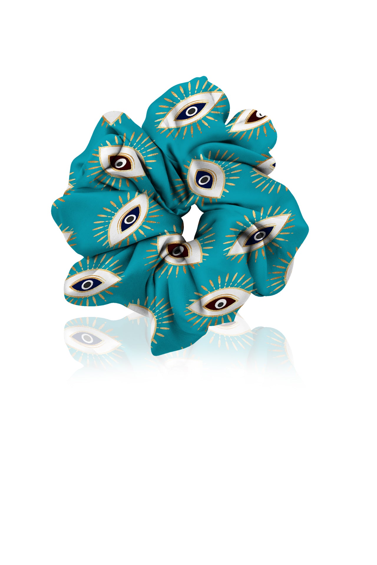 "blue silk scrunchie" "Kyle X Shahida" "printed hair scrunchies" "luxury scrunchies" 