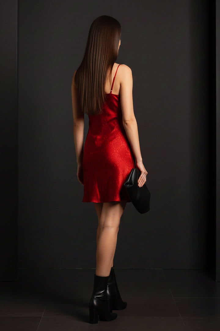 vegan-silk-mini, cupro-satin, sustainable-womenswear, shahida-x-kyle, blood-stone-design, elegant-slip-dress