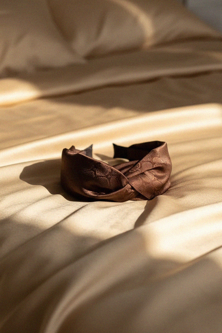 warm neutral, soft accessory, eco friendly, stylish wrap, turban headband, chic details