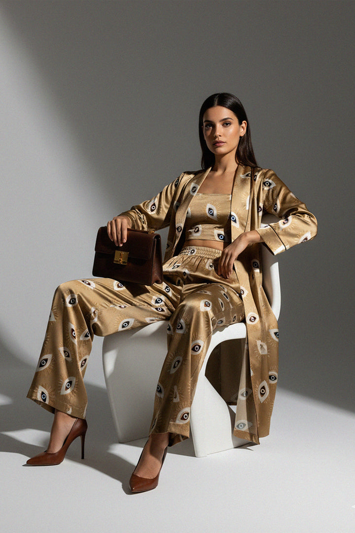 silk satin pajama set, sexy lounge wear, two piece lounge set womens, Kyle X Shahida,
