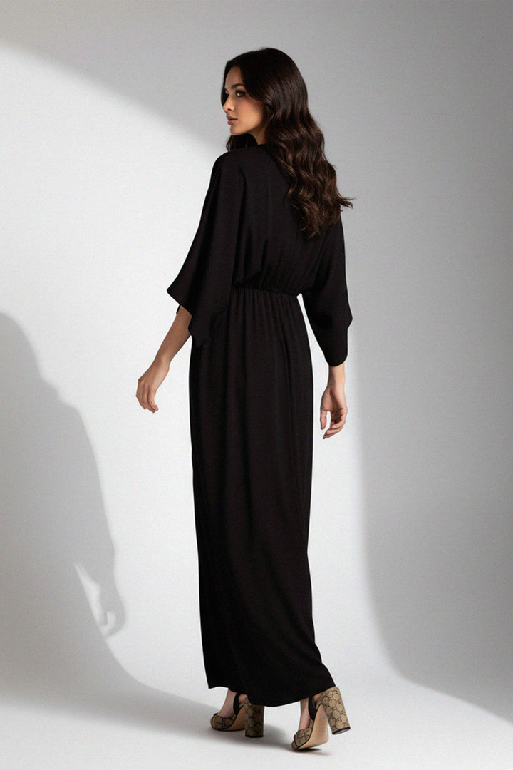 Kyle X Shahida,
black maxi dress casual,
black maxi dress formal,
black satin maxi dress,