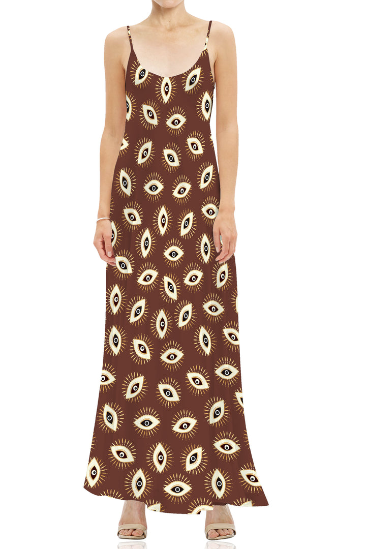 silk camisole dress Silk Maxi Dress Women Bias Cut Elegant Summer Dress, Ivory Polka Dot Print / L