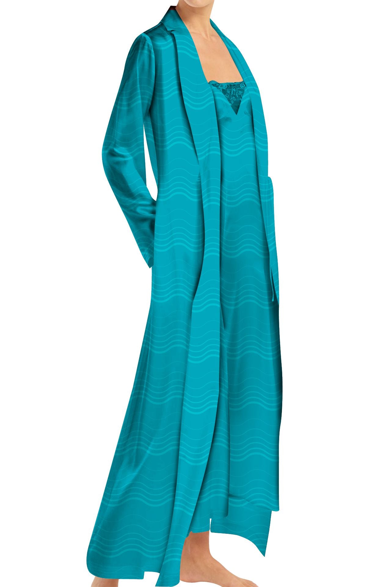 "Kyle X Shahida" "wrap maxi dress blue" "wrap dress maxi long sleeve" "wrap dress evening"