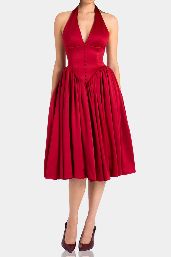 Designer Halter Cocktail Dress | Plunge Neck Dresses | Kyle X Shahida XL Designer Halter Cocktail Dress | Plunge Neck Dresses | Kyle X Shahida XL