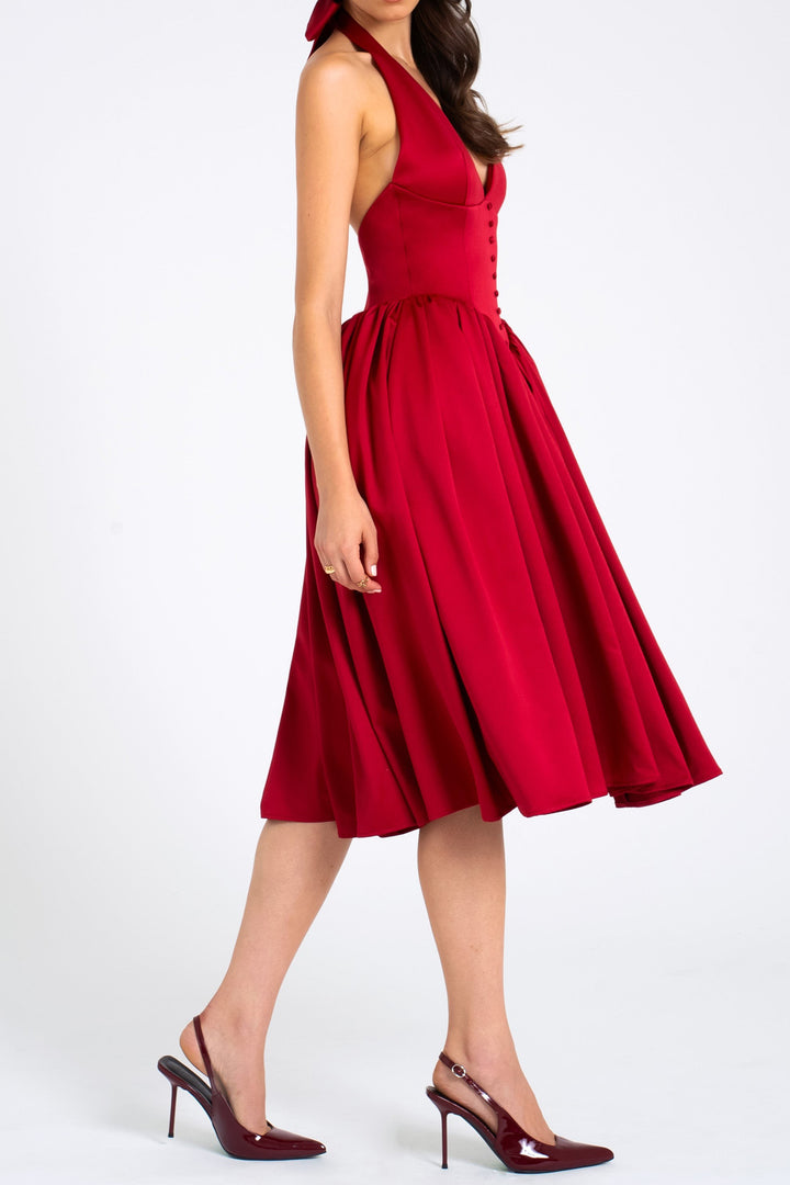 Designer Halter Cocktail Dress | Plunge Neck Dresses | Kyle X Shahida XL Designer Halter Cocktail Dress | Plunge Neck Dresses | Kyle X Shahida XL