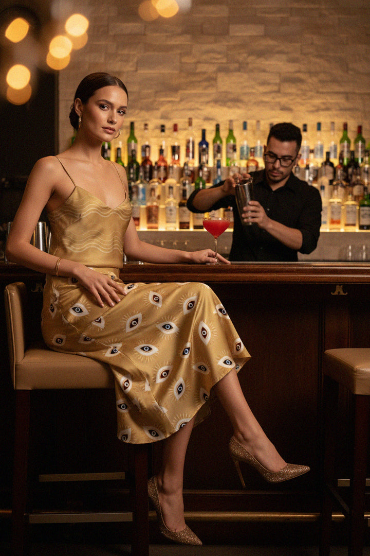 cute knee length skirts,
casual knee length skirts,
bias skirt, Kyle X Shahida,